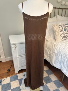 Ralph Lauren Brown Maxi Knit Slip Skirt